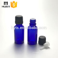 Botella de aceite esencial de vidrio de color azul cobalto 20ml con tapa